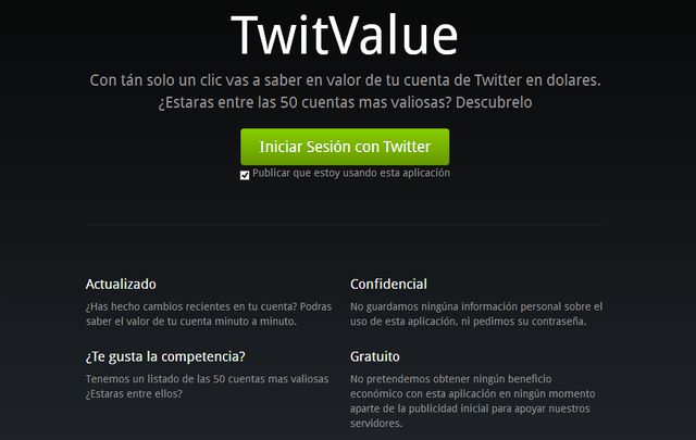TwitValue, estima el valor de tu cuenta en la red social Twitter