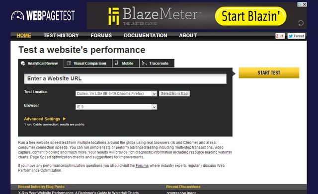 WebPagetest, realiza pruebas de velocidad de carga de tu página