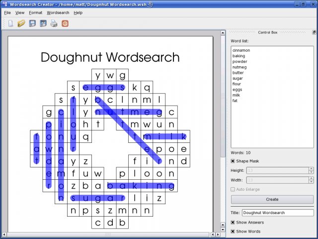Word Search Creator, un software libre para crear sopas de letras