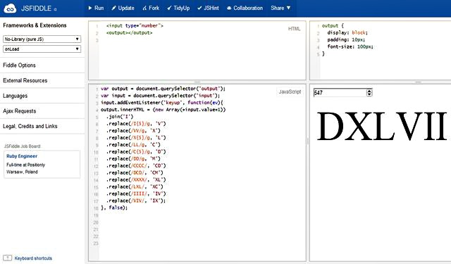 Convierte números a números romanos con esta app en JavaScript