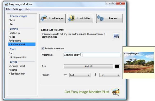 Easy Image Modifier, software gratuito para edición de imágenes o lotes