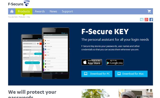 F-Secure Key, un gestor de contraseñas multiplataforma y gratuito
