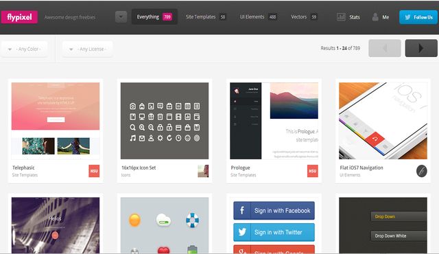 Flypixel, sitio con todo tipo de elementos gratuitos para diseñadores