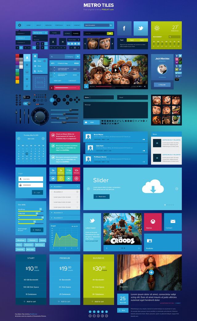 Metro Tiles, un completo set de elementos para la interfaz de usuario