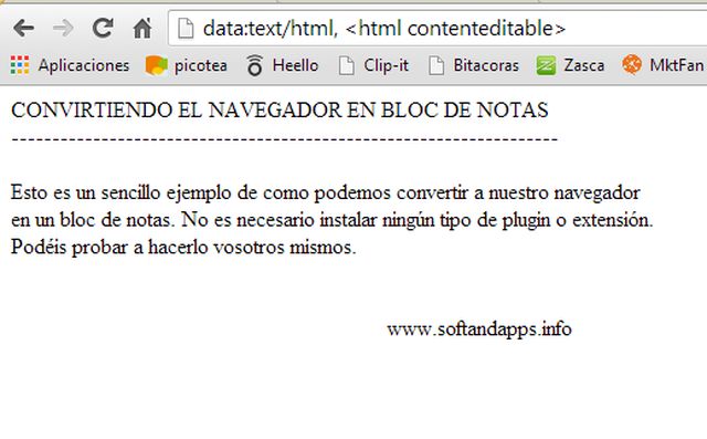 Tip para transformar tu navegador en bloc de notas