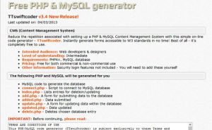 PHP & MySQL generator, crea bases de datos MySQL y genera los PHP