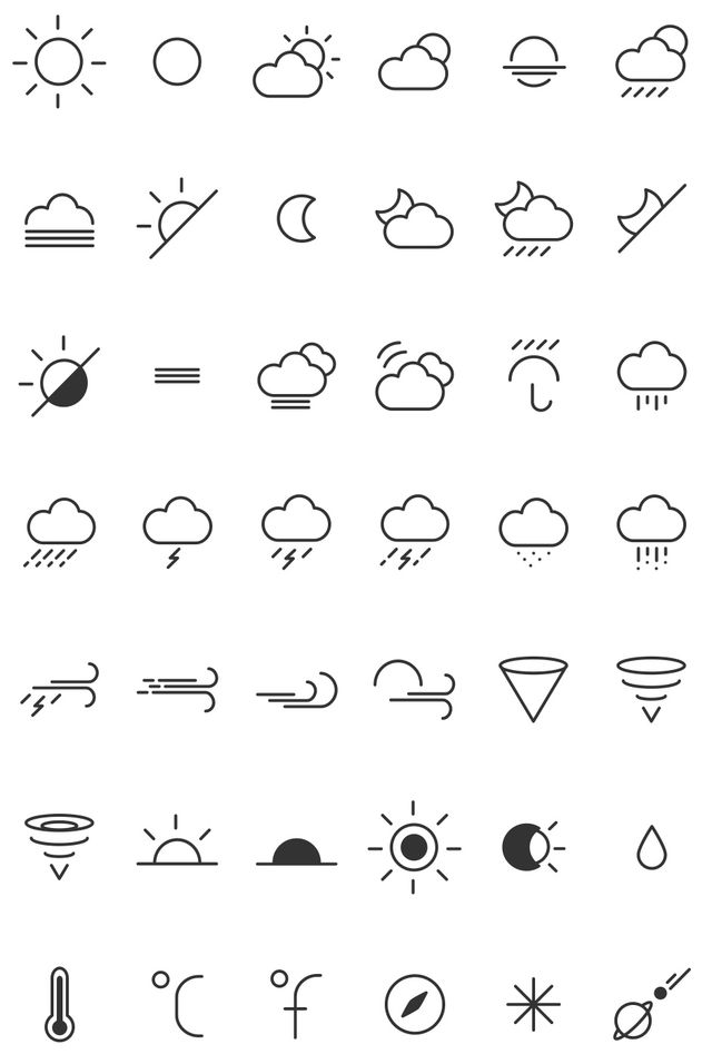 Free Weather Icons, set de iconos vectoriales climáticos gratuitos