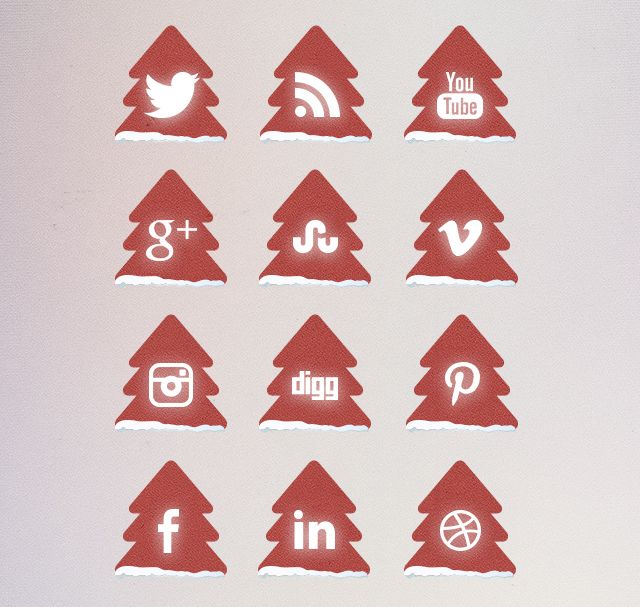 Christmas Tree Free Social Media Icons, iconos sociales navideños gratis