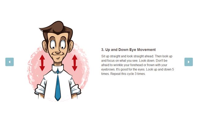 Eye Exercises, página con ejercicios para mitigar la fatiga ocular