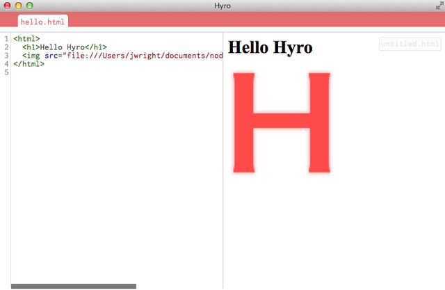 Hyro, editor de código HTML5 gratuito con vista previa
