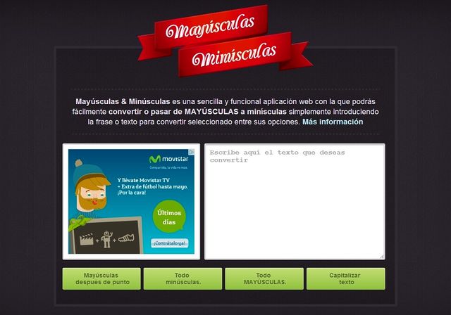 Utilidad web para convertir minúsculas a mayúsculas o viceversa
