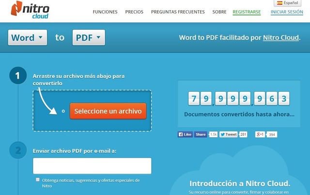 Nitro Cloud, convierte documentos de Office a PDF y viceversa