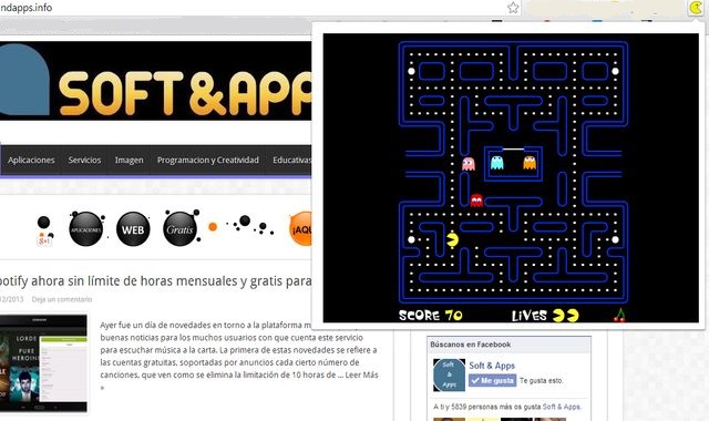 Pac-man 80s, el clásico juego del comecocos como extensión Chrome