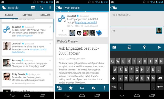 Tweedle, cliente de Twitter alternativo para dispositivos Android