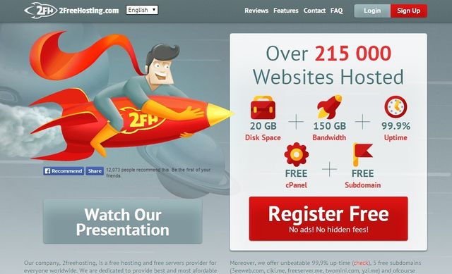 2FreeHosting, un hosting profesional gratuito para tu web