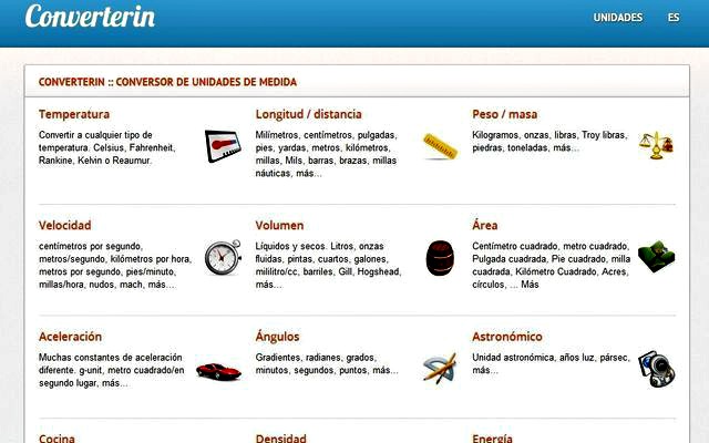 Converterin, un sitio para convertir todo tipo de unidades de medida