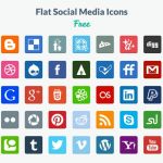 Free Flat Social Media Icons, set con 35 iconos sociales gratuitos
