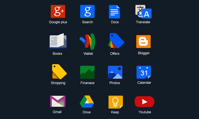 Colección de iconos PSD gratuitos de los productos Google