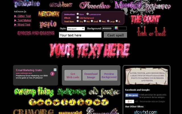 Pookatoo, utilidad web gratuita para crear textos con efectos de brillo Pookatoo, utilidad web gratuita para crear textos con efectos de brillo