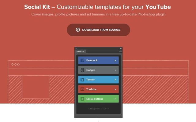 Social Kit, plugin Photoshop gratuito para diseño de elementos sociales