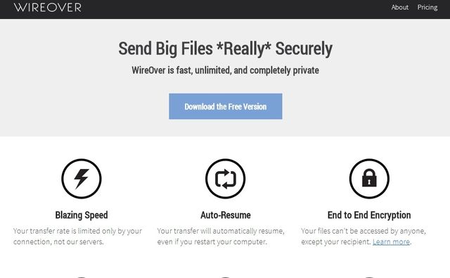 WireOver, software gratuito para enviar archivos sin límite de tamaño