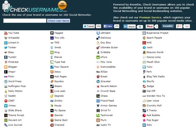 Check Usernames, comprueba la disponibilidad de un nombre de usuario en 160 redes sociales