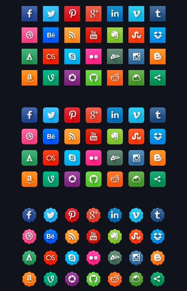 Modern Social Media, impresionante colección de iconos sociales gratis
