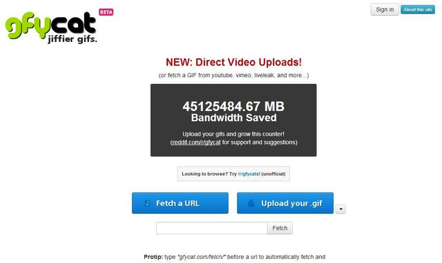 Gfycat, aloja tus animaciones gif sin ninguna limitación de tamaño