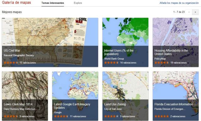 Google Maps Gallery, comparte o descubre mapas con contenidos interesantes