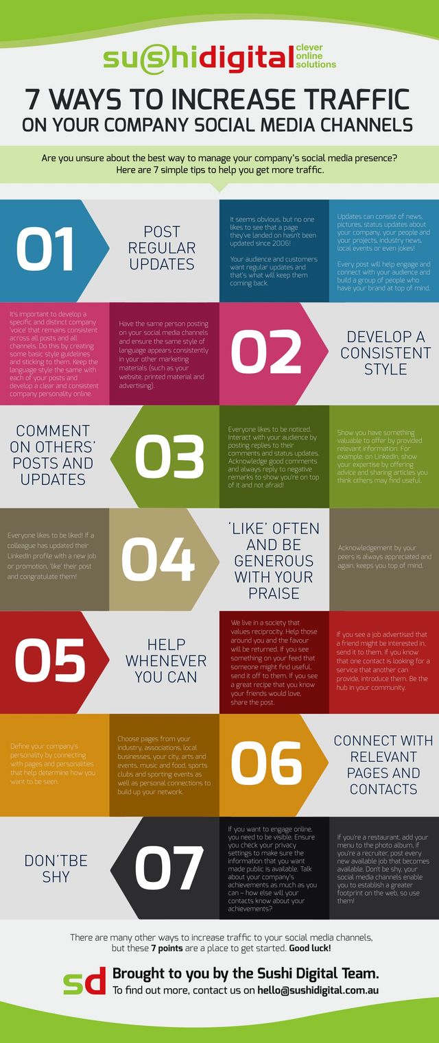 7 consejos para aumentar el tráfico en tus redes sociales (infografía)