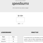 Speedsums, juego matemático para realizar operaciones básicas de memoria