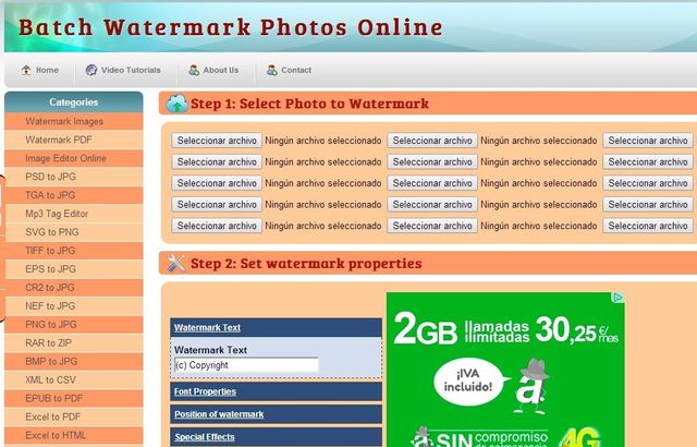 Watermark Images: web para insertar marcas de agua y convertir imágenes