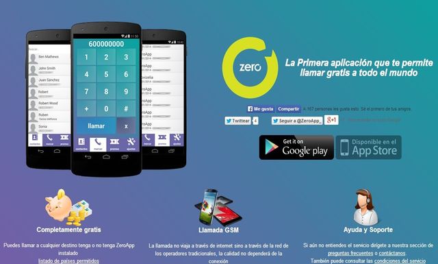 ZeroApp, app Android con llamadas gratis a fijos y móviles de todo el mundo