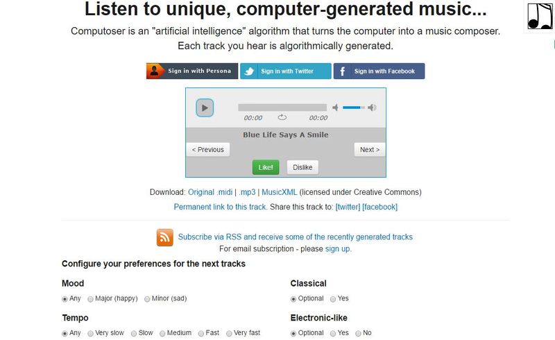 Computoser: aplicación web para generar música Creative Commons