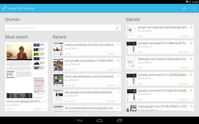 Google URL Shortener, excelente acortador de urls para tu Android