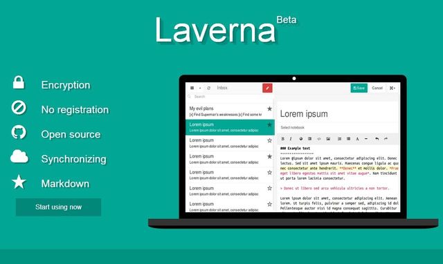 Laverna, excelente aplicación web de código abierto para tomar notas