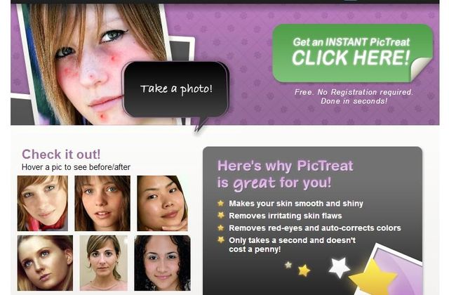 Pictreat, utilidad web para corregir fotos con imperfecciones en el rostro