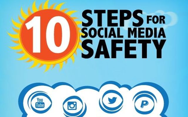 Infografía con 10 pasos a seguir para estar seguros en las redes sociales