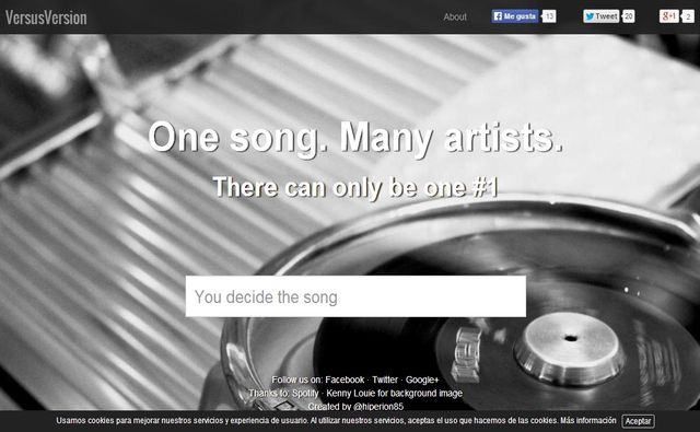 VersusVersion, descubre y compara varias versiones de una canción