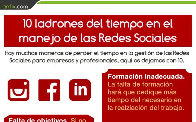 Diez formas de perder el tiempo en la gestión de redes sociales (infografía)