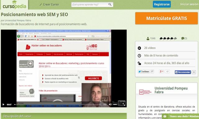 Curso gratuito de Posicionamiento web SEM y SEO