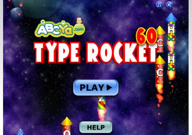 cajón Toro marrón Typing Rocket, sencillo juego online para escribir más rápido