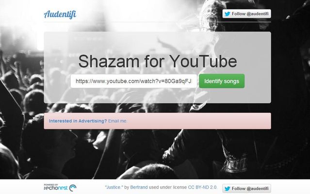 Audentifi, reconoce canciones que suenan en vídeos de YouTube
