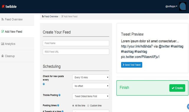 Twibble, programa tweets con imágenes a partir de un feed RSS