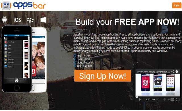 appsbar, crea apps Android gratis y sin programar