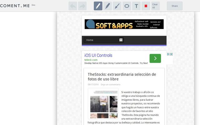 Coment me: toma screenshots de sitios, coméntalos y compártelos