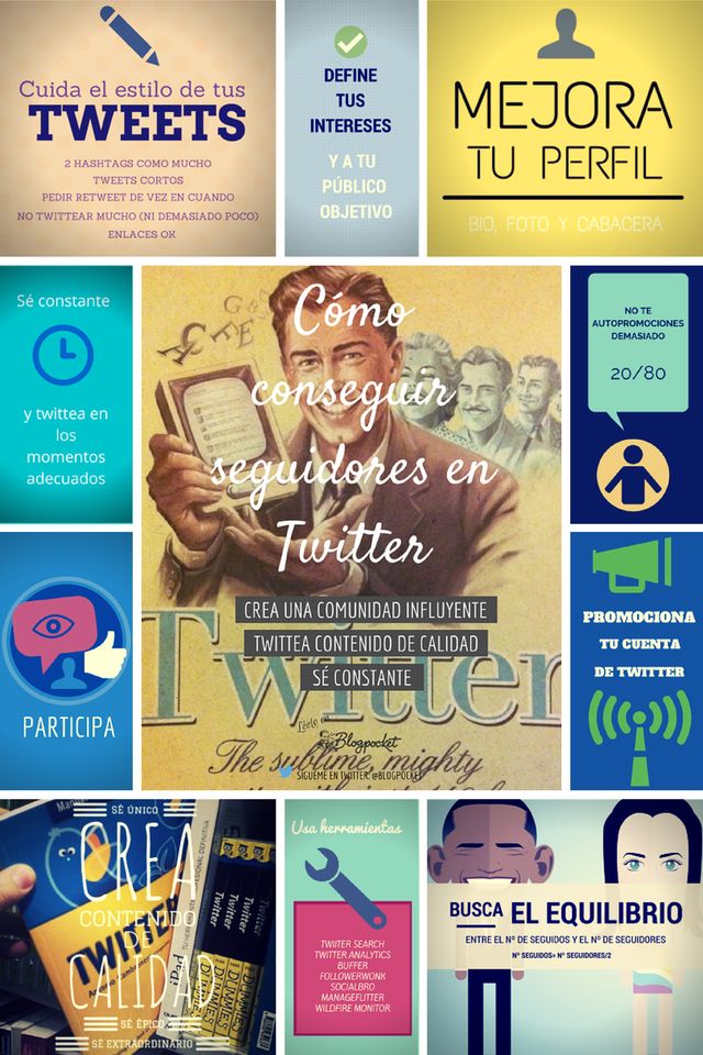 Bonita infografía con consejos para ganar seguidores en Twitter