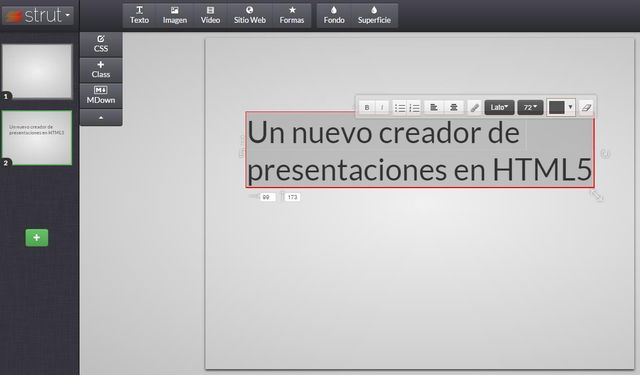 Strut: crea gratis presentaciones en HTML5