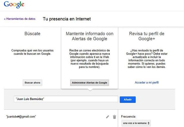 Google ya puede alertarte si alguien publica tu nombre