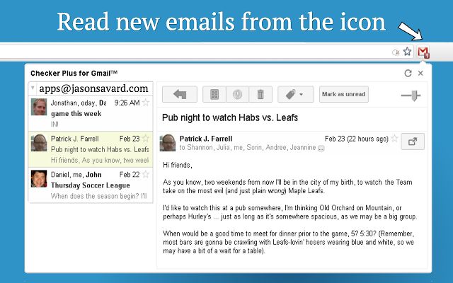 Checker Plus for Gmail, notificaciones y gestión del correo de Gmail en Chrome